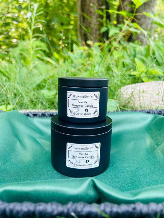 Hand-Poured Vanilla Beeswax Candles (8oz - 4oz)