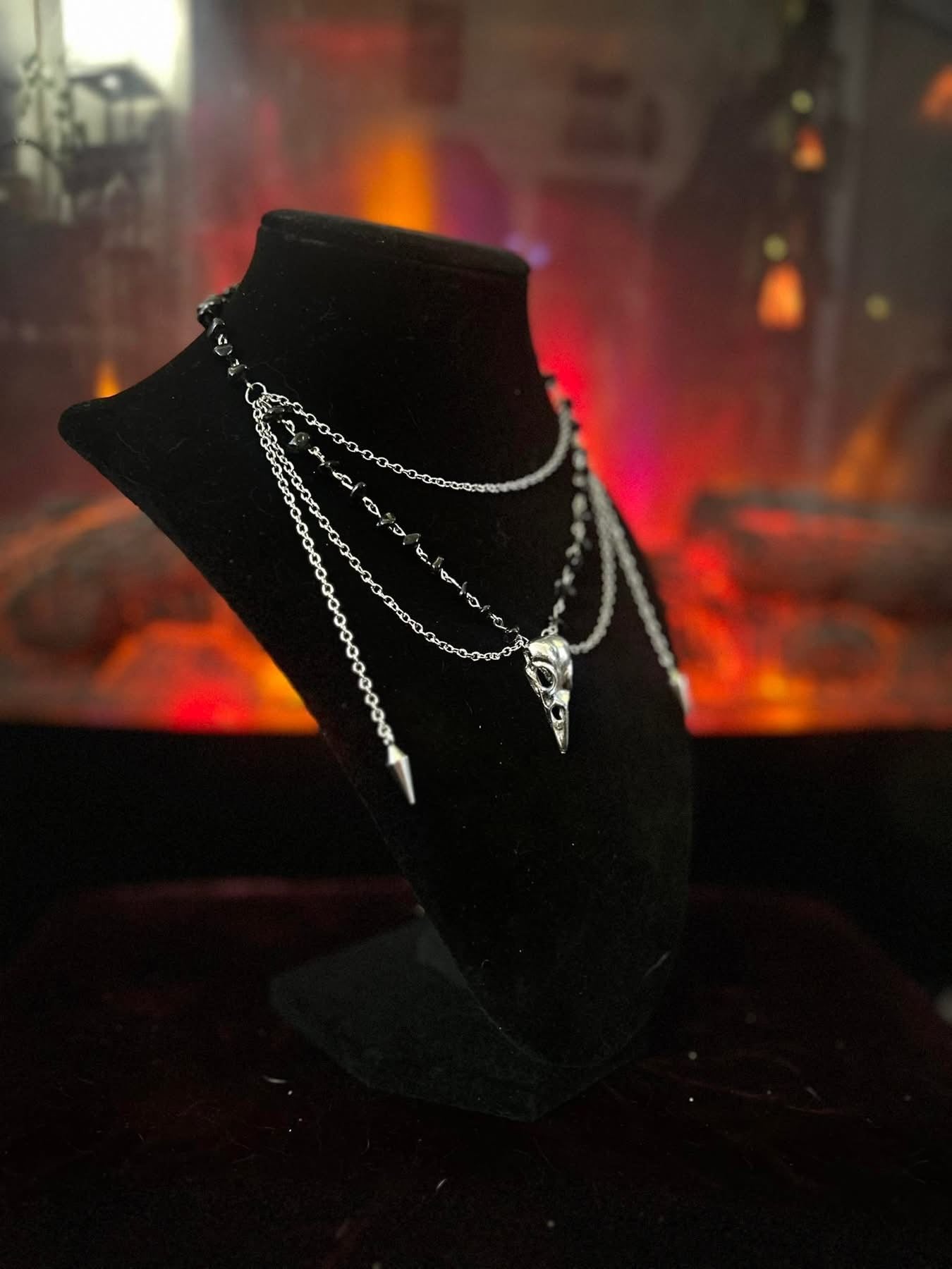 Handmade Silver Black Obsidian Necklace!!!