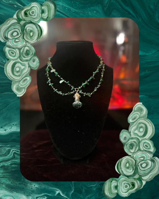 Handmade Gold Malachite Necklace!!!