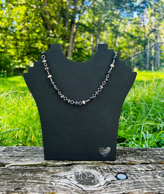 Silver Zebra Jasper Necklace