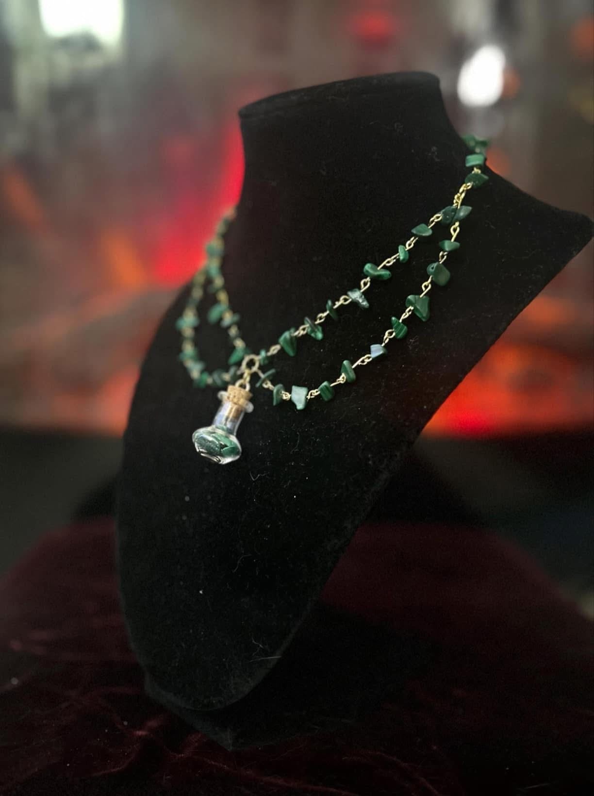 Handmade Gold Malachite Necklace!!!
