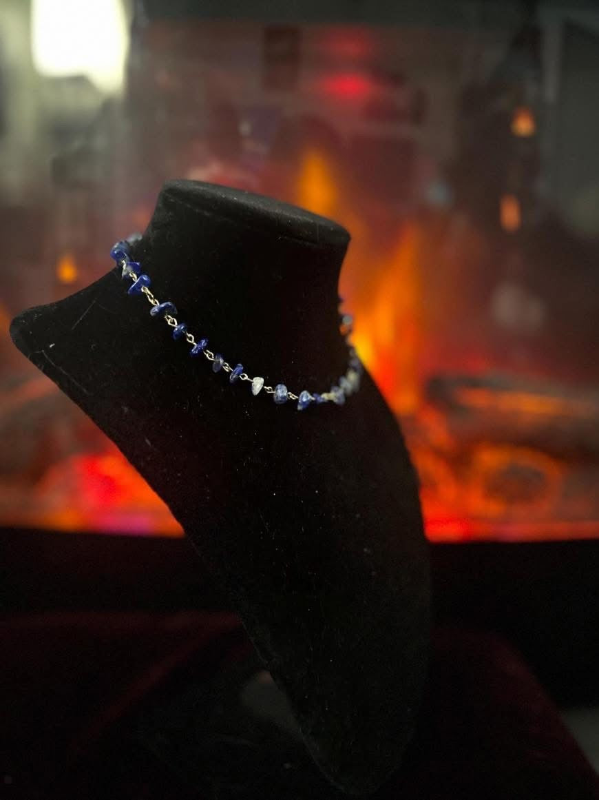 Handmade Lapis Lazuli Silver Necklace!