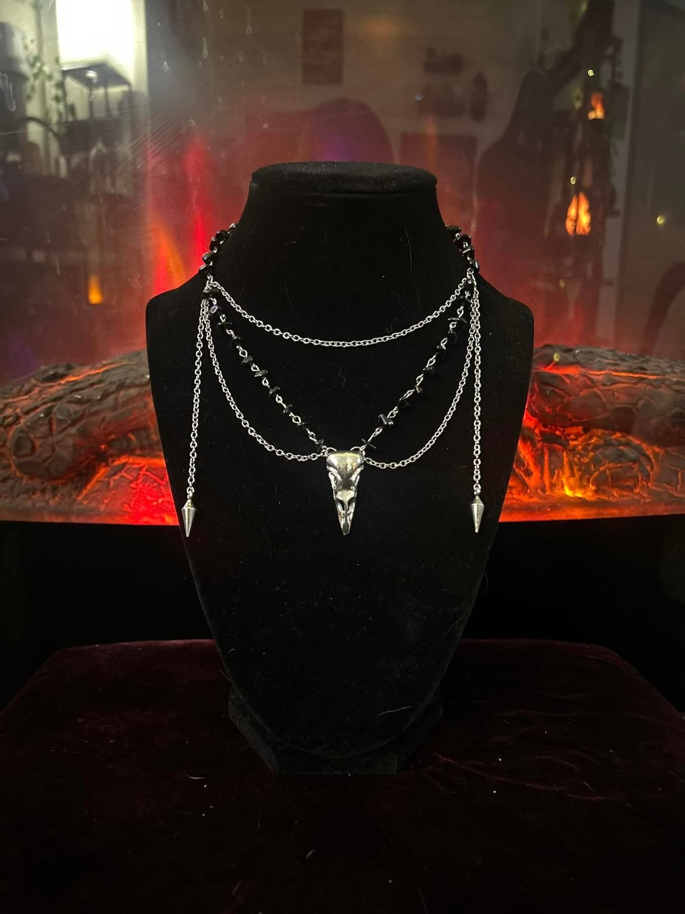 Handmade Silver Black Obsidian Necklace!!!