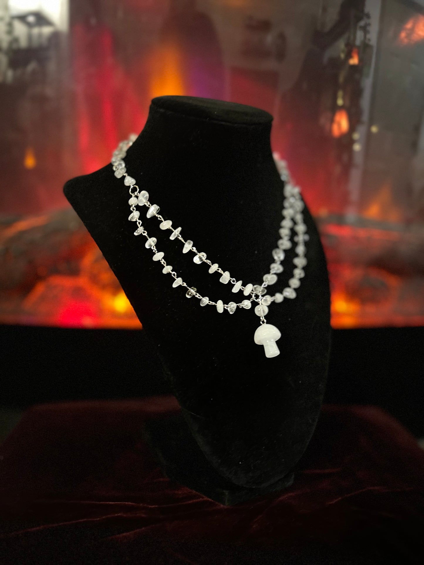 Handmade Quartz Mushroom Necklace!!!
