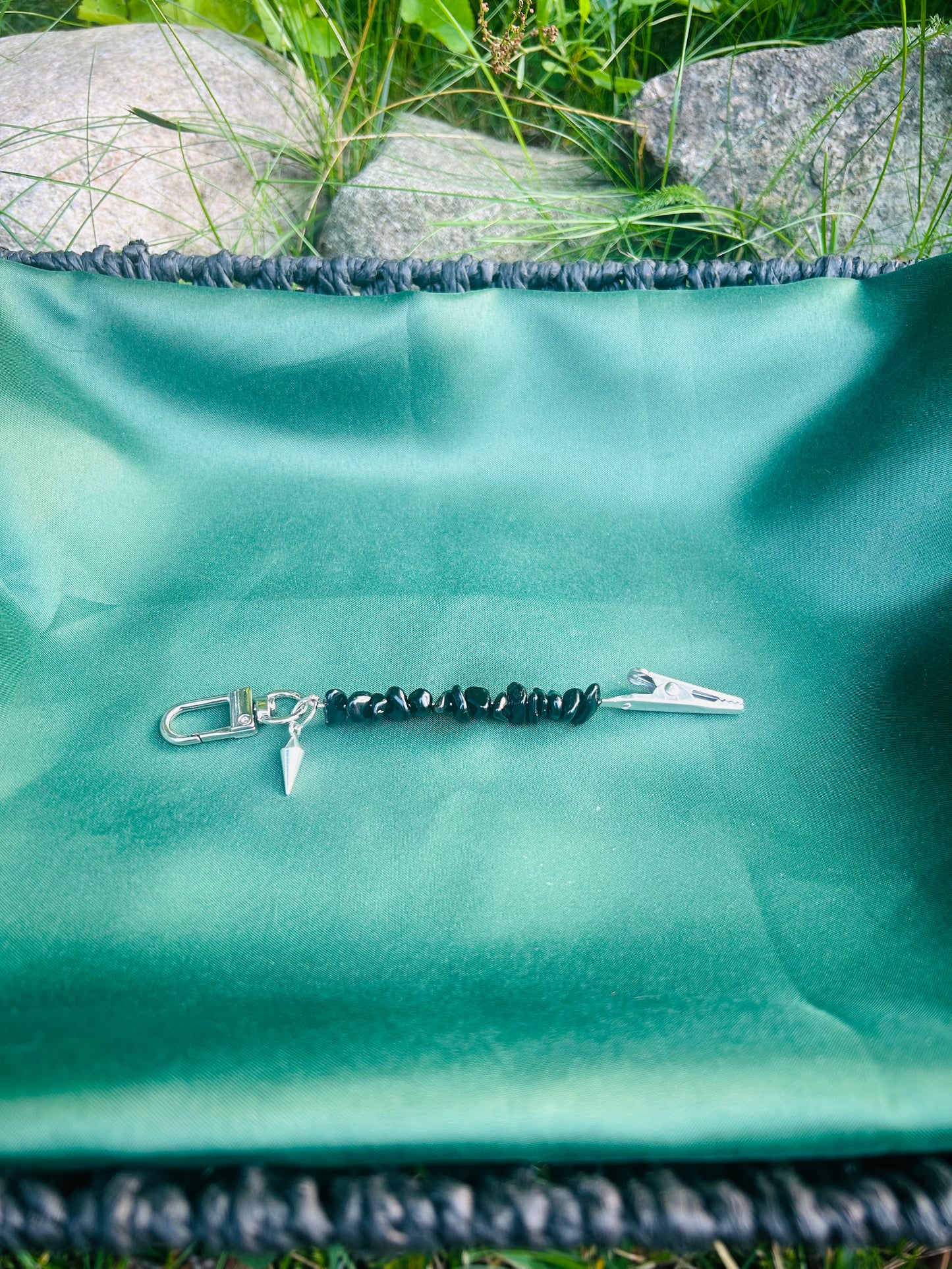 Handmade Gemstone Roach/Card Clip Key Chain!