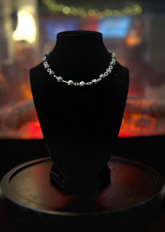 Silver Larvikite Necklace!!!