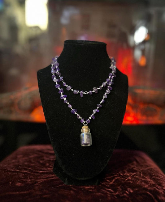 Handmade Silver Amethyst Jar Necklace!!!