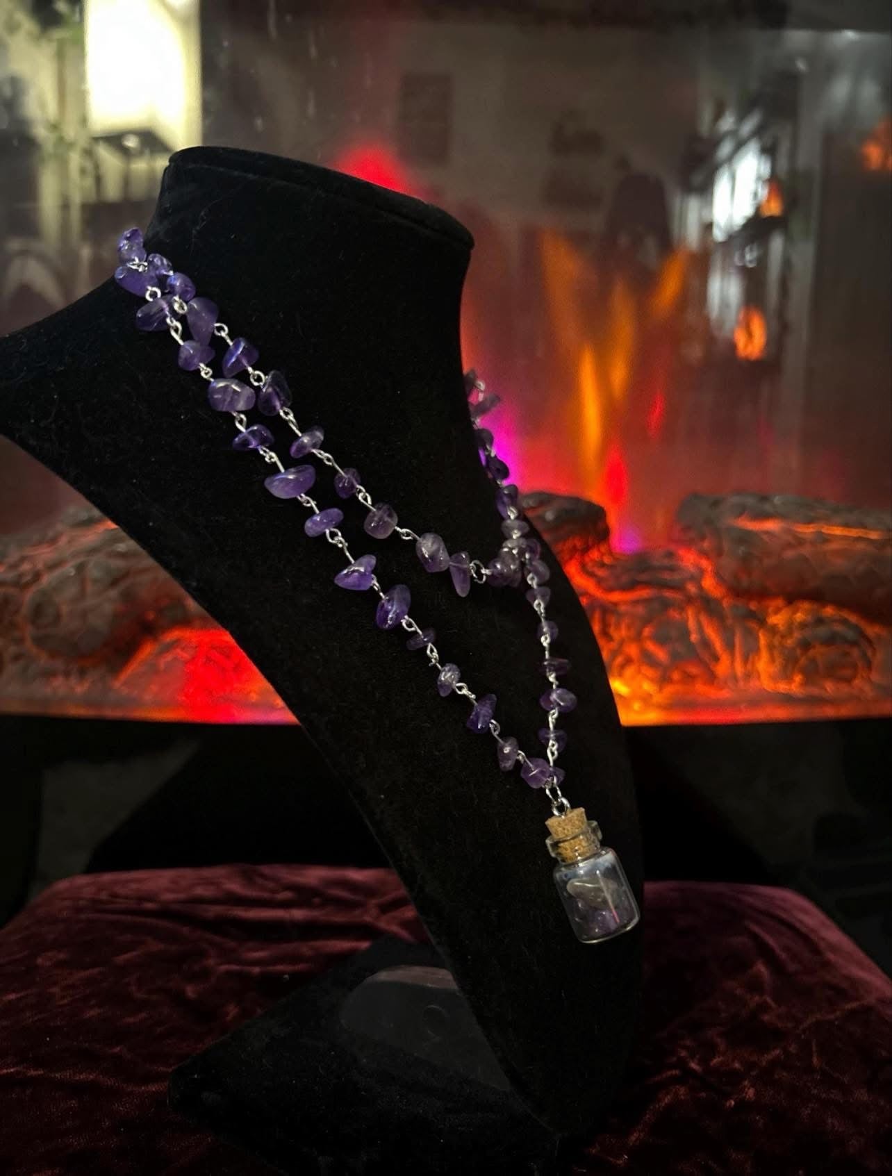 Handmade Silver Amethyst Jar Necklace!!!